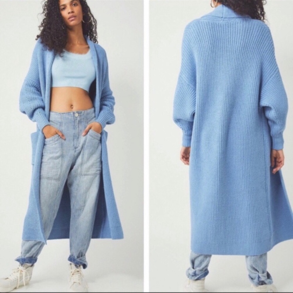 Free People Skylark Cardi Longline Sweater NWOT